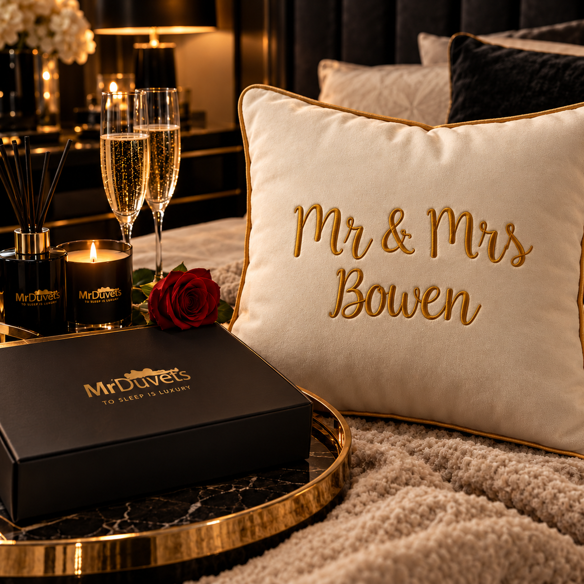 Mr & Mrs bespoke Luxury Cushion