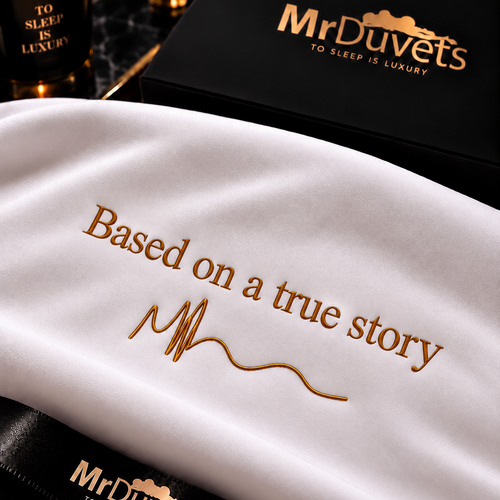 Based on a true story pillowcase set close up