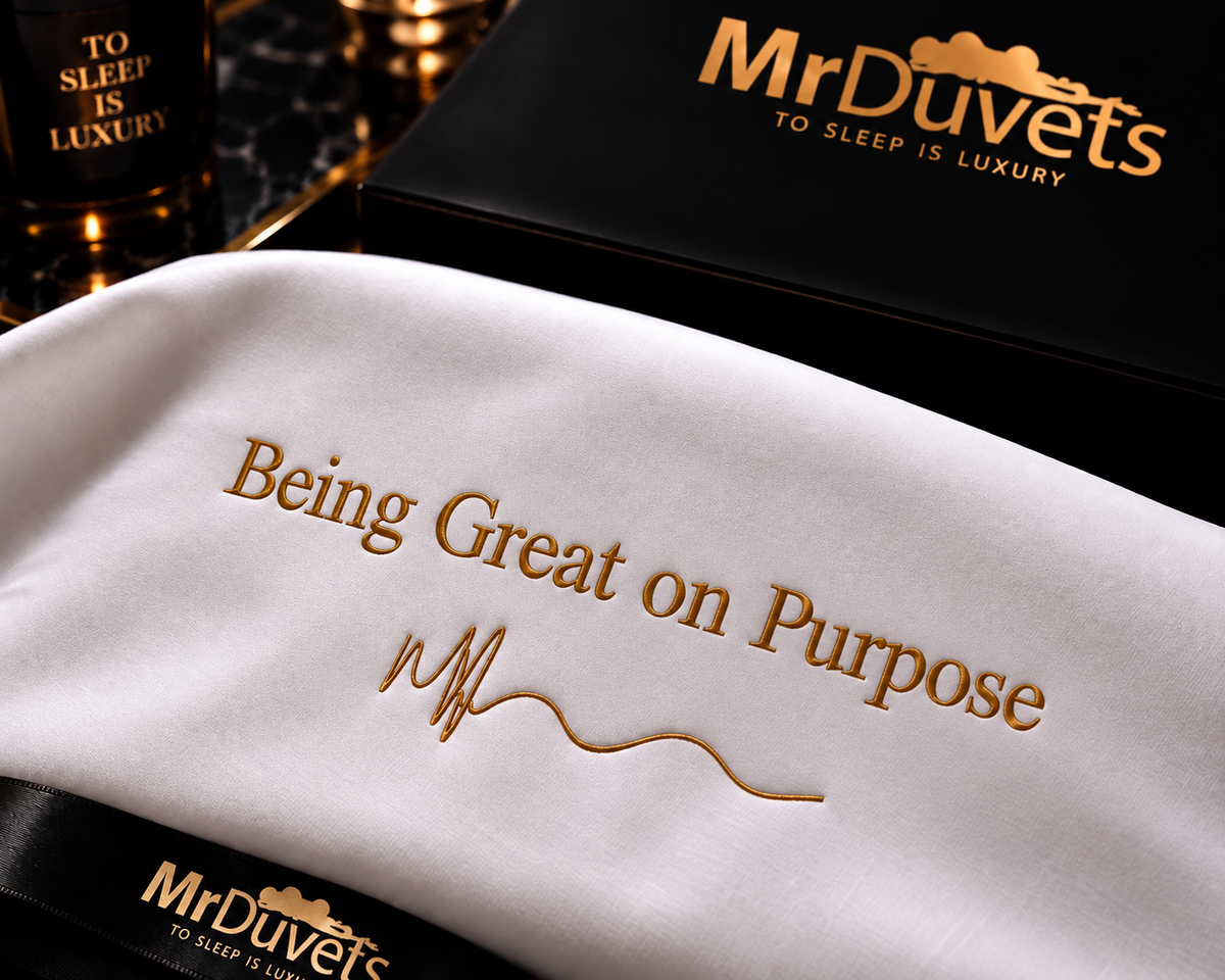 Being great on purpose pillowcase set Close up 