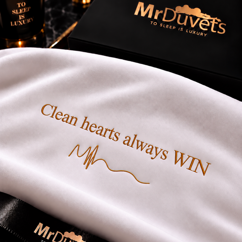 Clean hearts always WIN pillowcase set close up
