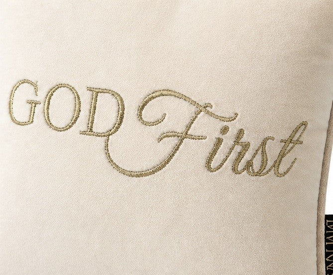 God First Luxury Velvet Mini Cushion close up