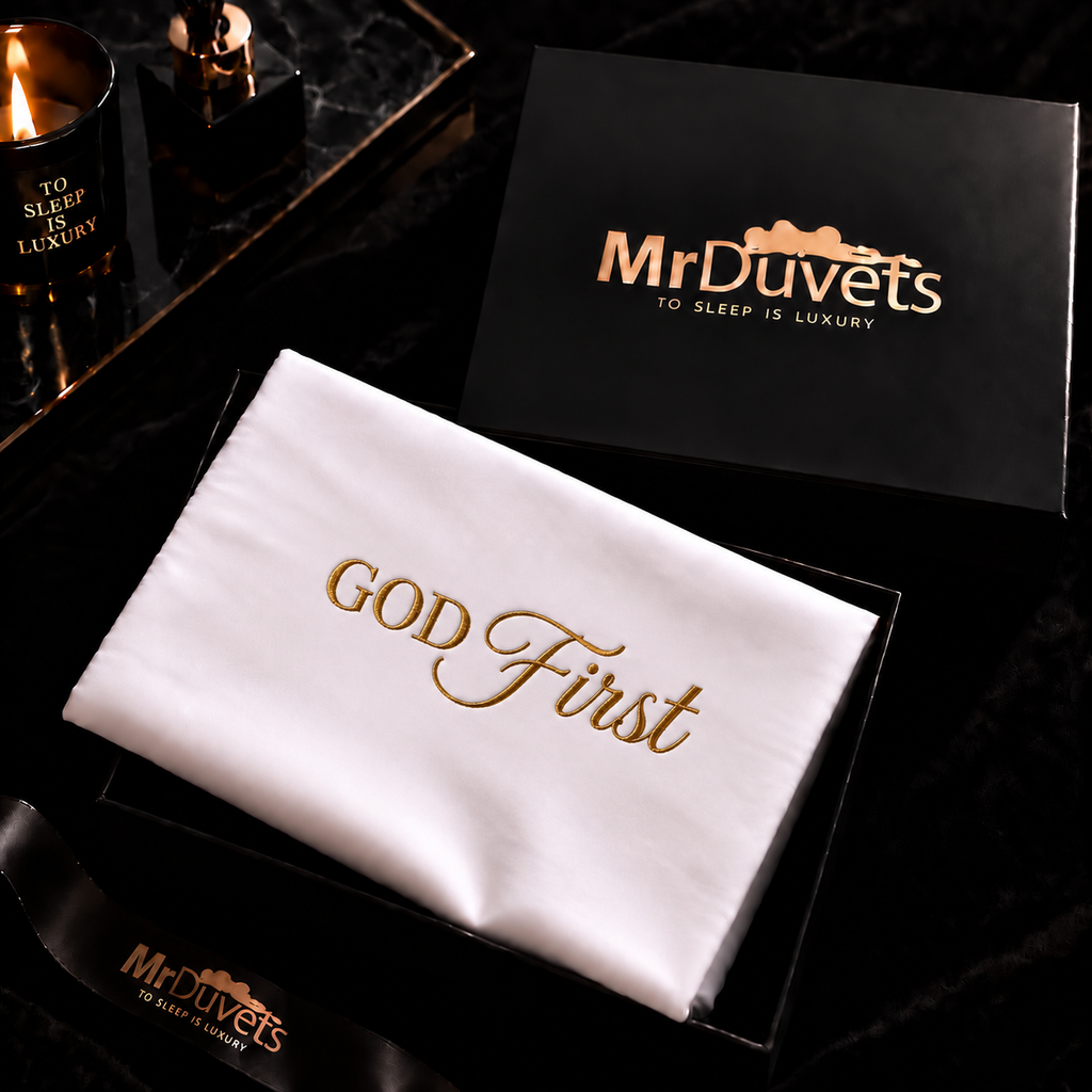 God First White Luxury Pillowcase Set main shot