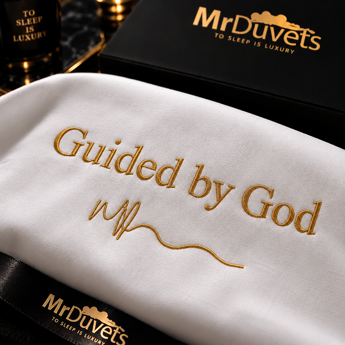 Guided by God pillowcase set close up
