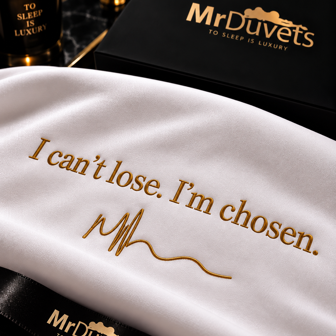 I can't lose I'm chosen pillowcase set close up