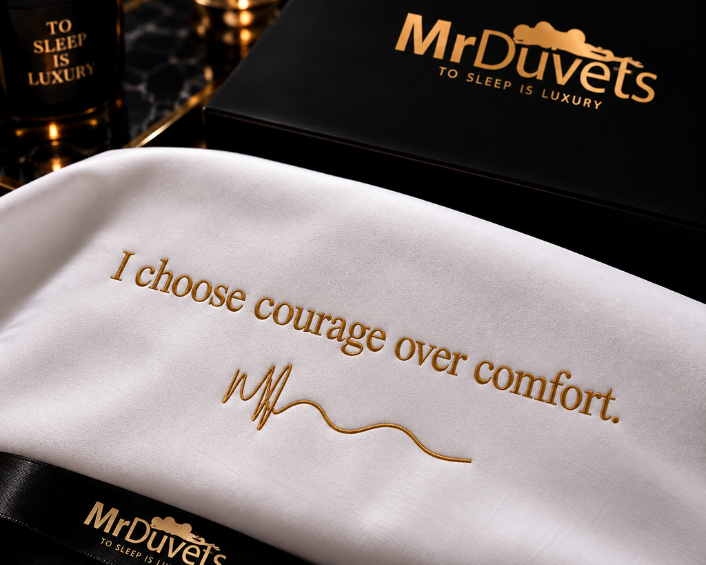 I choose courage over comfort pillowcase set Close up 
