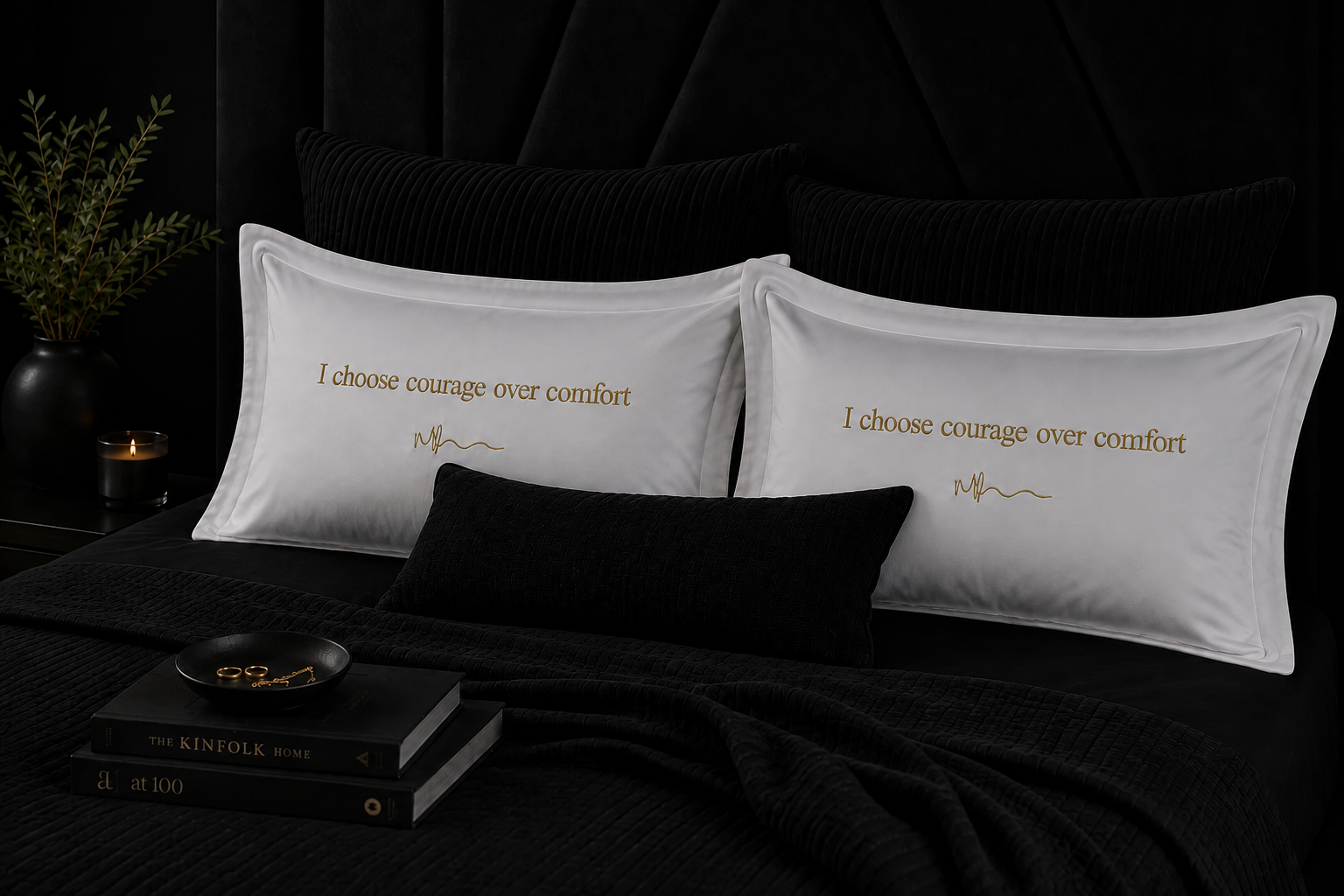 I choose courage over comfort pillowcase set main