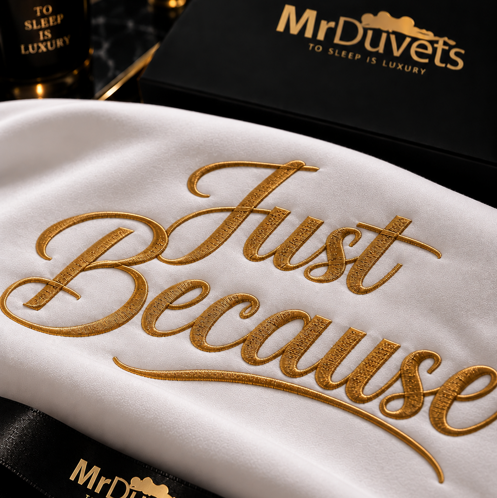 Just Because Pillowcase Set close up