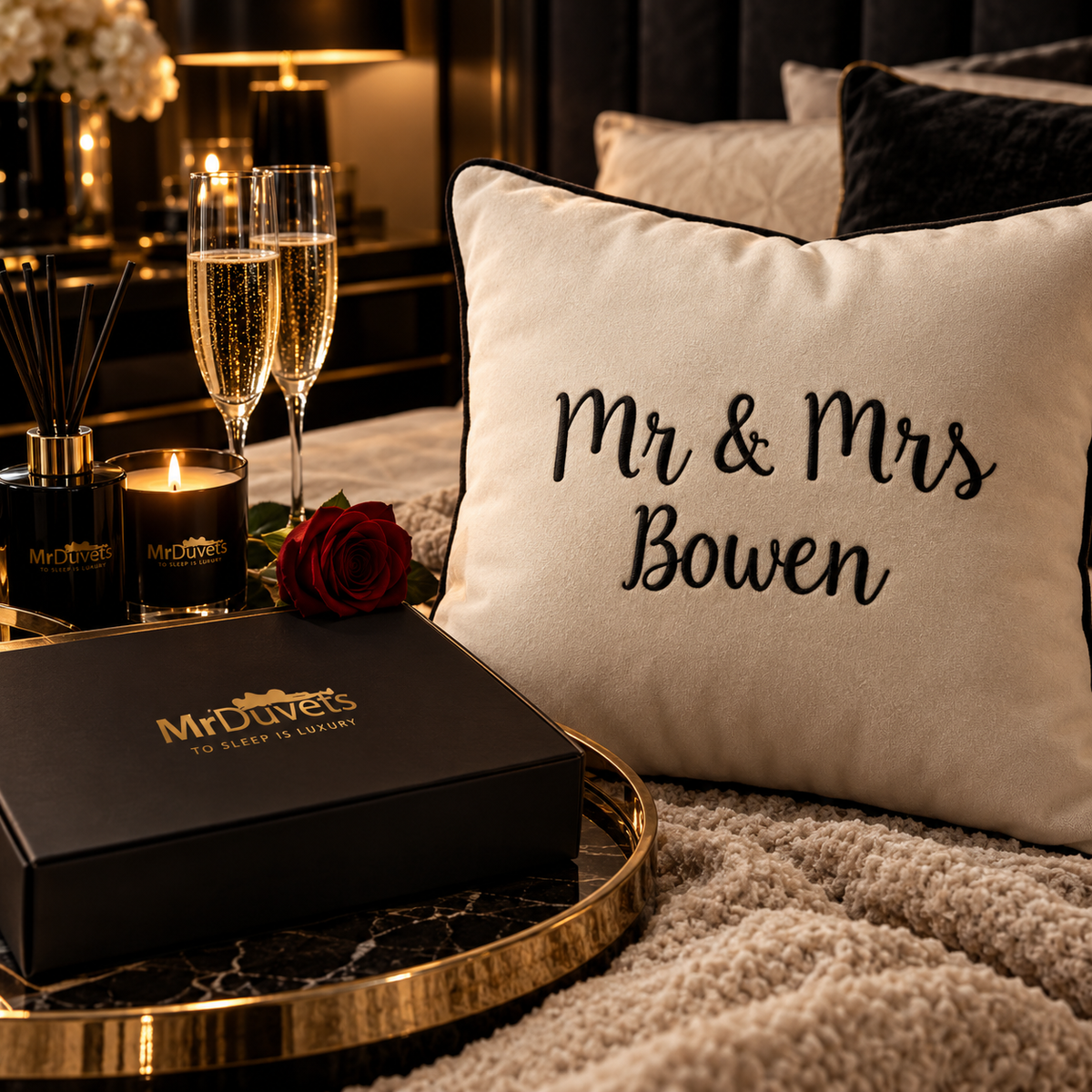 Mr & Mrs bespoke Luxury Cushion
