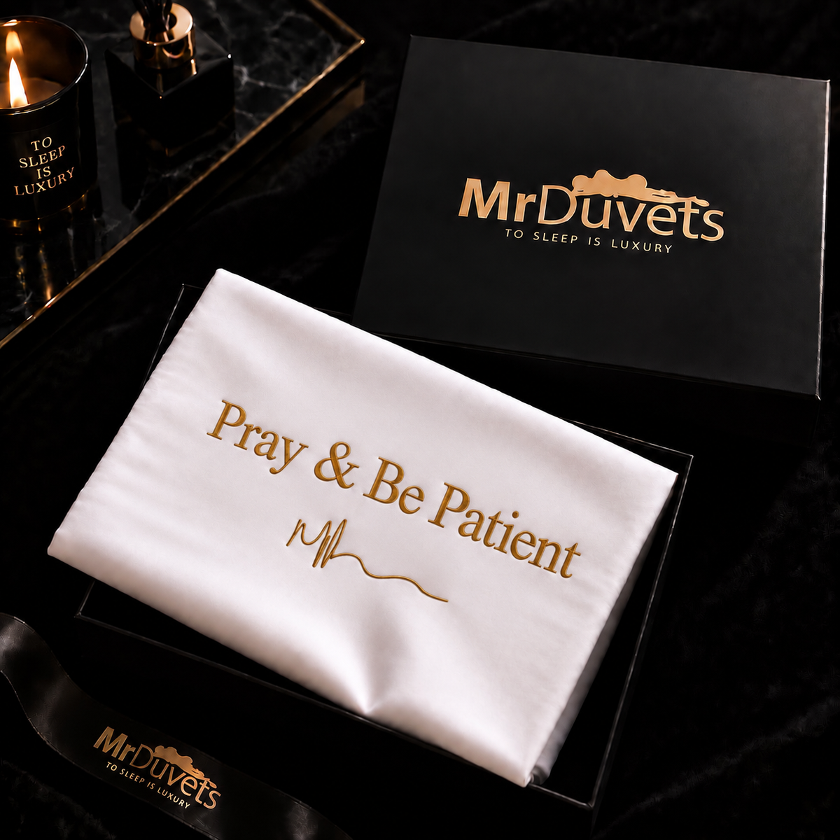 Pray & Be Patient pillowcase set main