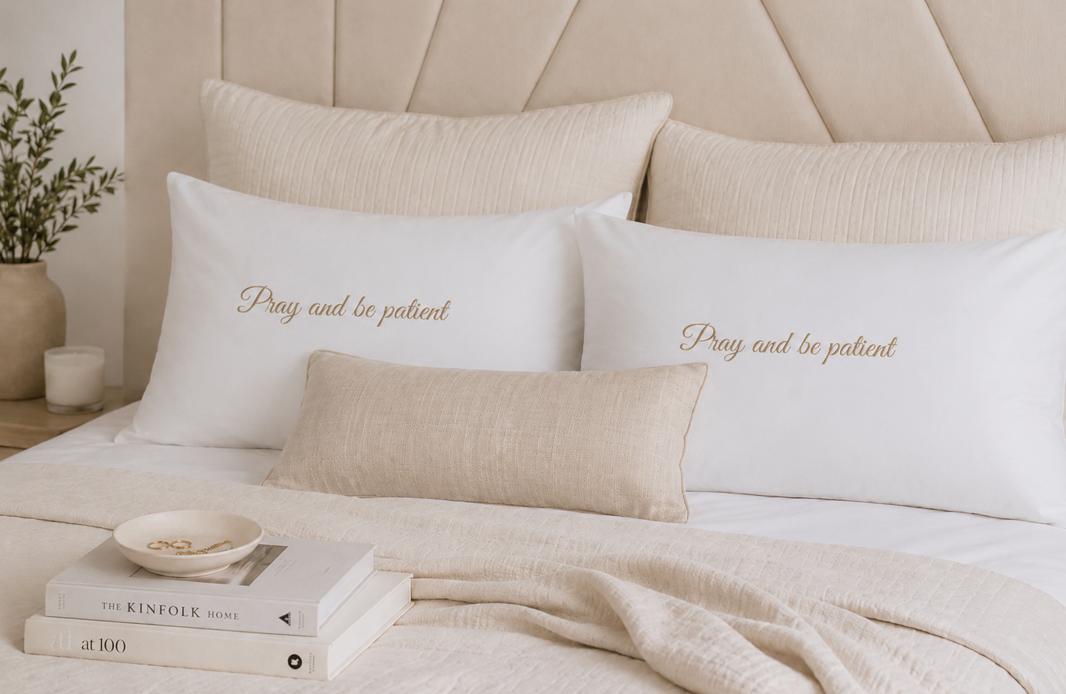 Pray and be patient pillowcase sets main 