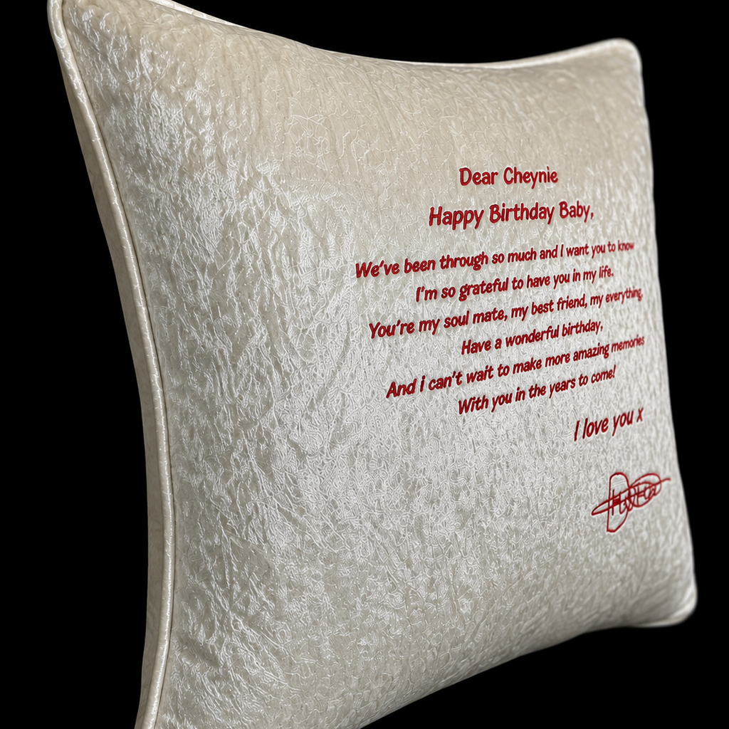 Signature message cushion 2
