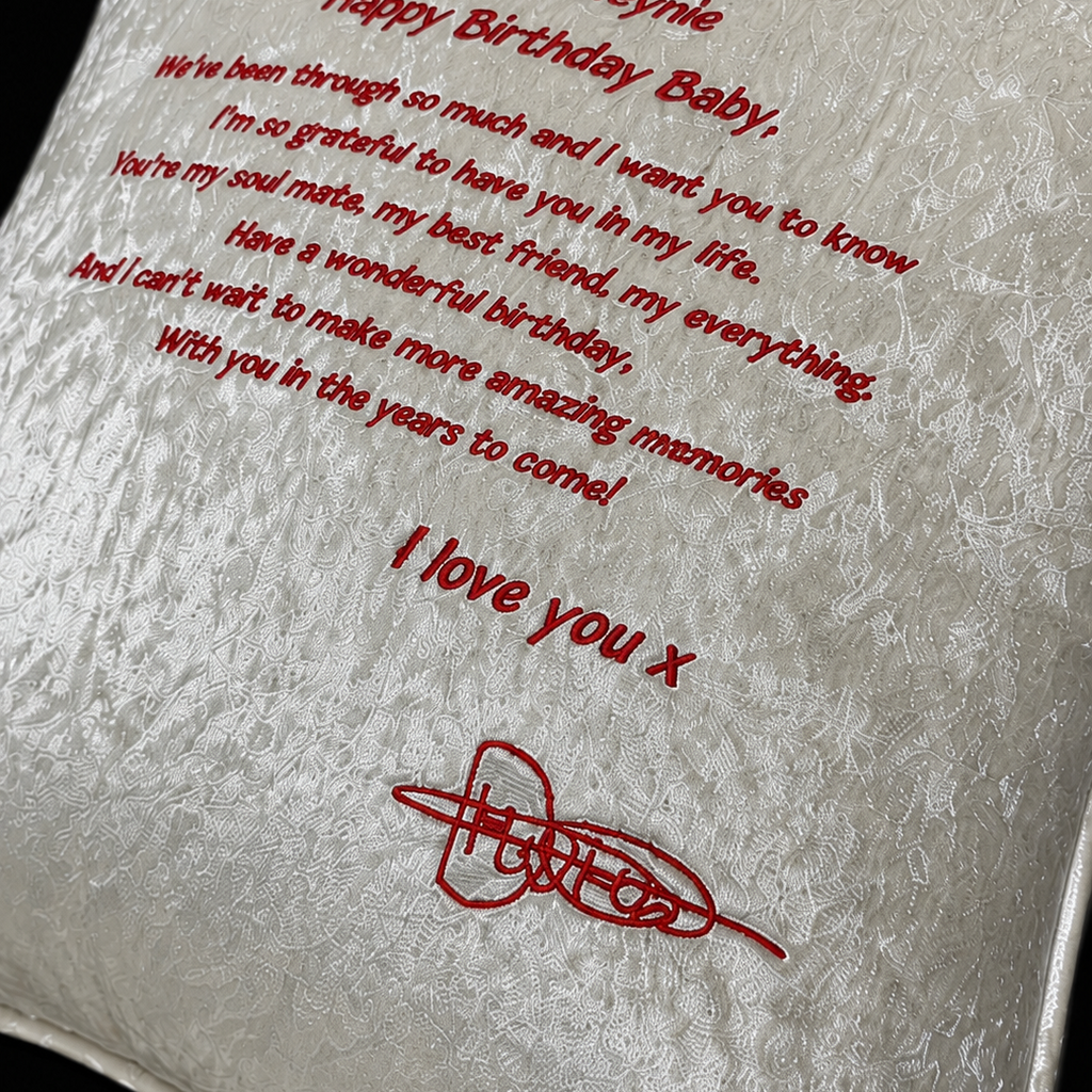 Signature message cushion 4