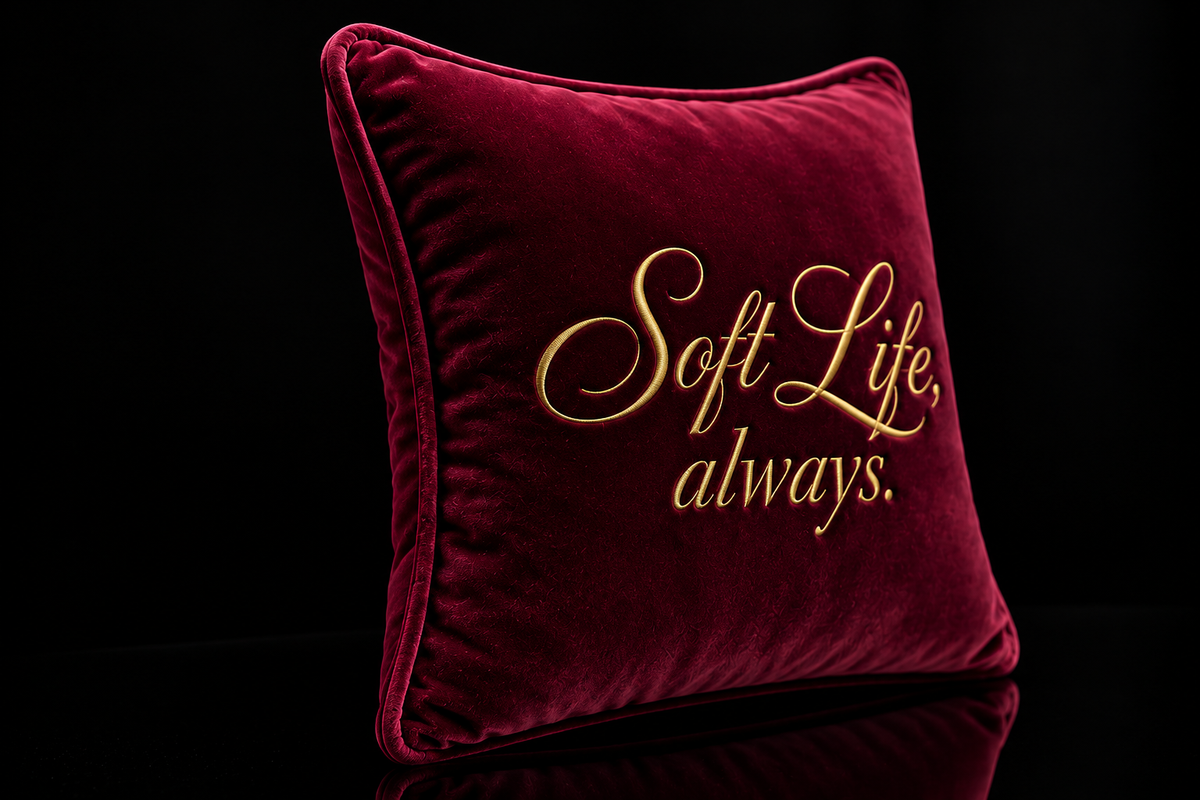 Soft Life Always Signature Mini Velvet Cushion side