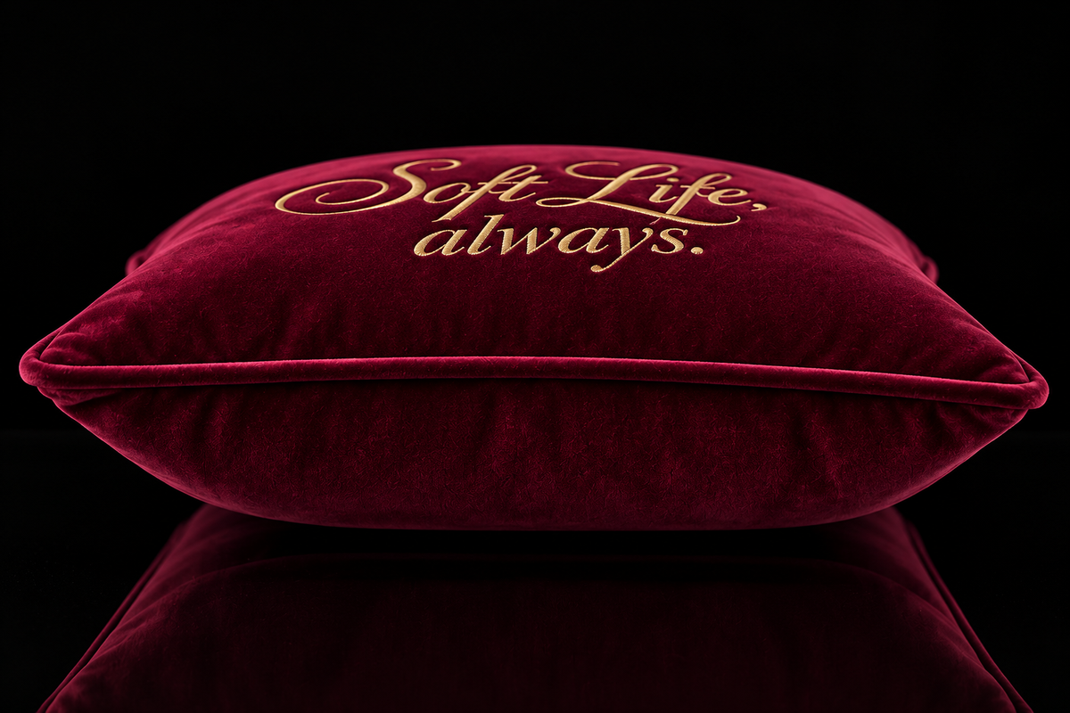 Soft Life Always Signature Mini Velvet Cushion top