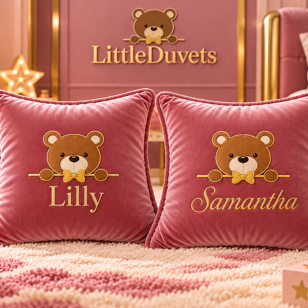 Tierre & Tiarno Customised Teddy Bear Cushion girls room