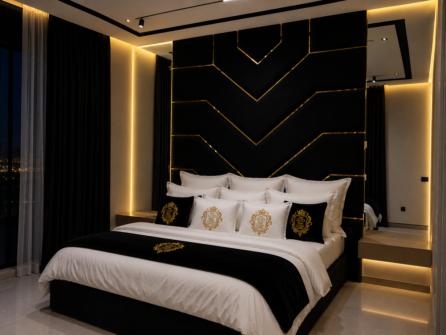 Who GOD bless no man curse luxury bedroom set up