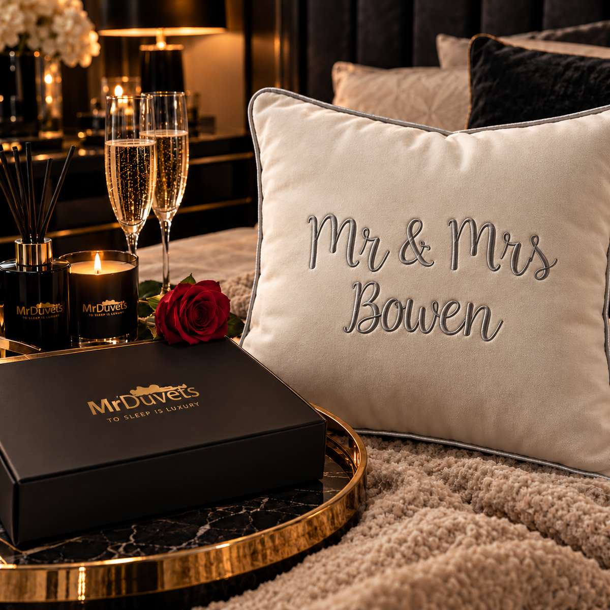 Mr & Mrs bespoke Luxury Cushion