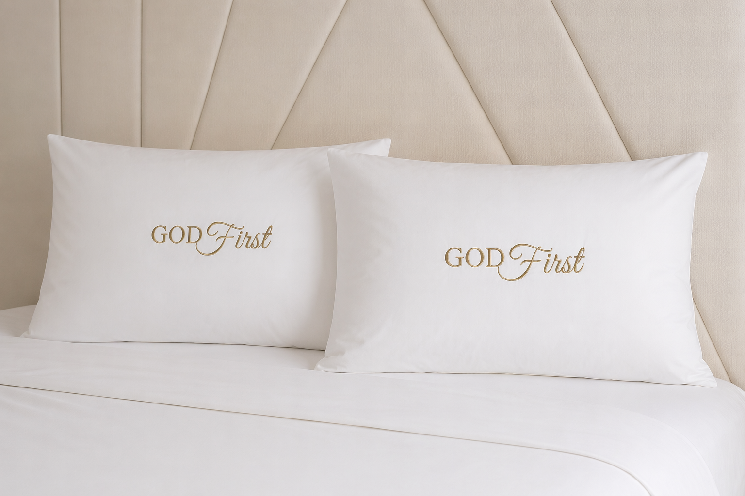 god first white pillowcase set