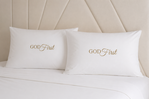 god first white pillowcase set
