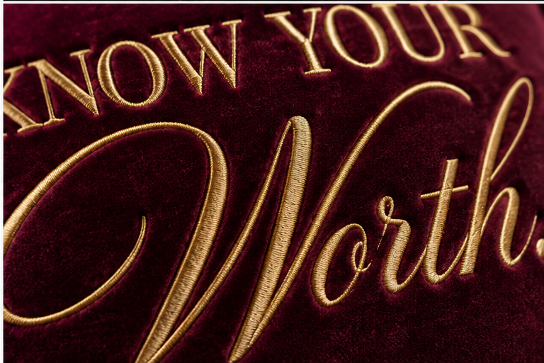 Know Your Worth Signature Mini Velvet Cushion